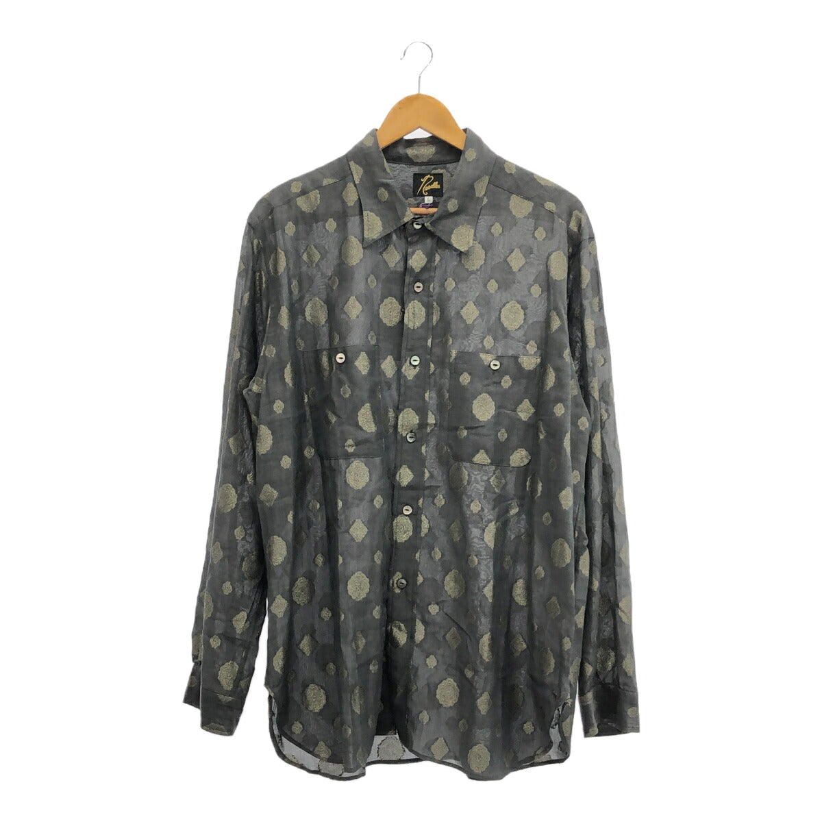 Needles 24SS Lame Fine Pattern Jacquard Work Shirt Size L