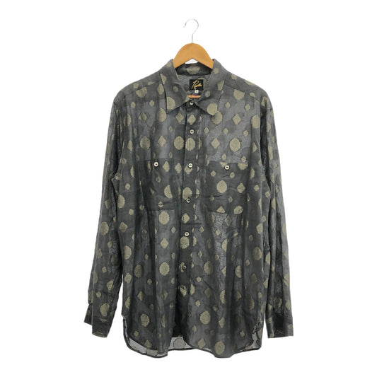 Needles 24SS Lame Fine Pattern Jacquard Work Shirt Size L
