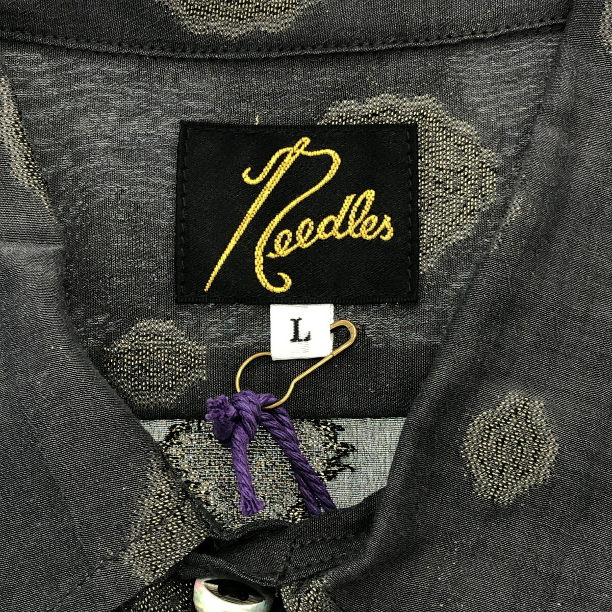Needles 24SS Lame Fine Pattern Jacquard Work Shirt Size L