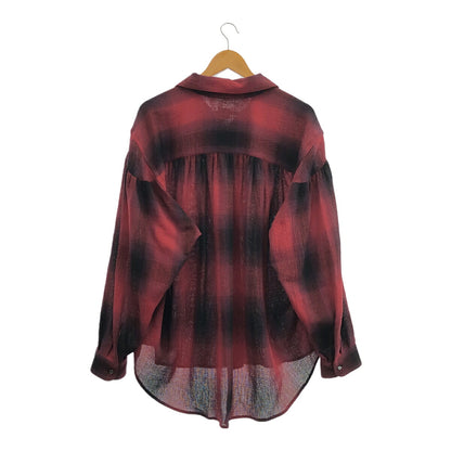 AiE 23AW Ombre Plaid Cotton Painter Shirt Red Size M