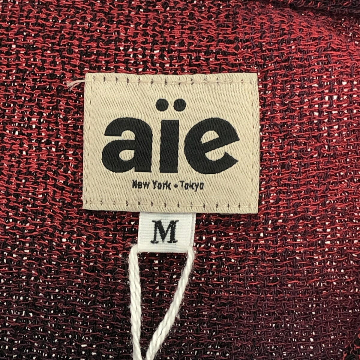 AiE 23AW Ombre Plaid Cotton Painter Shirt Red Size M