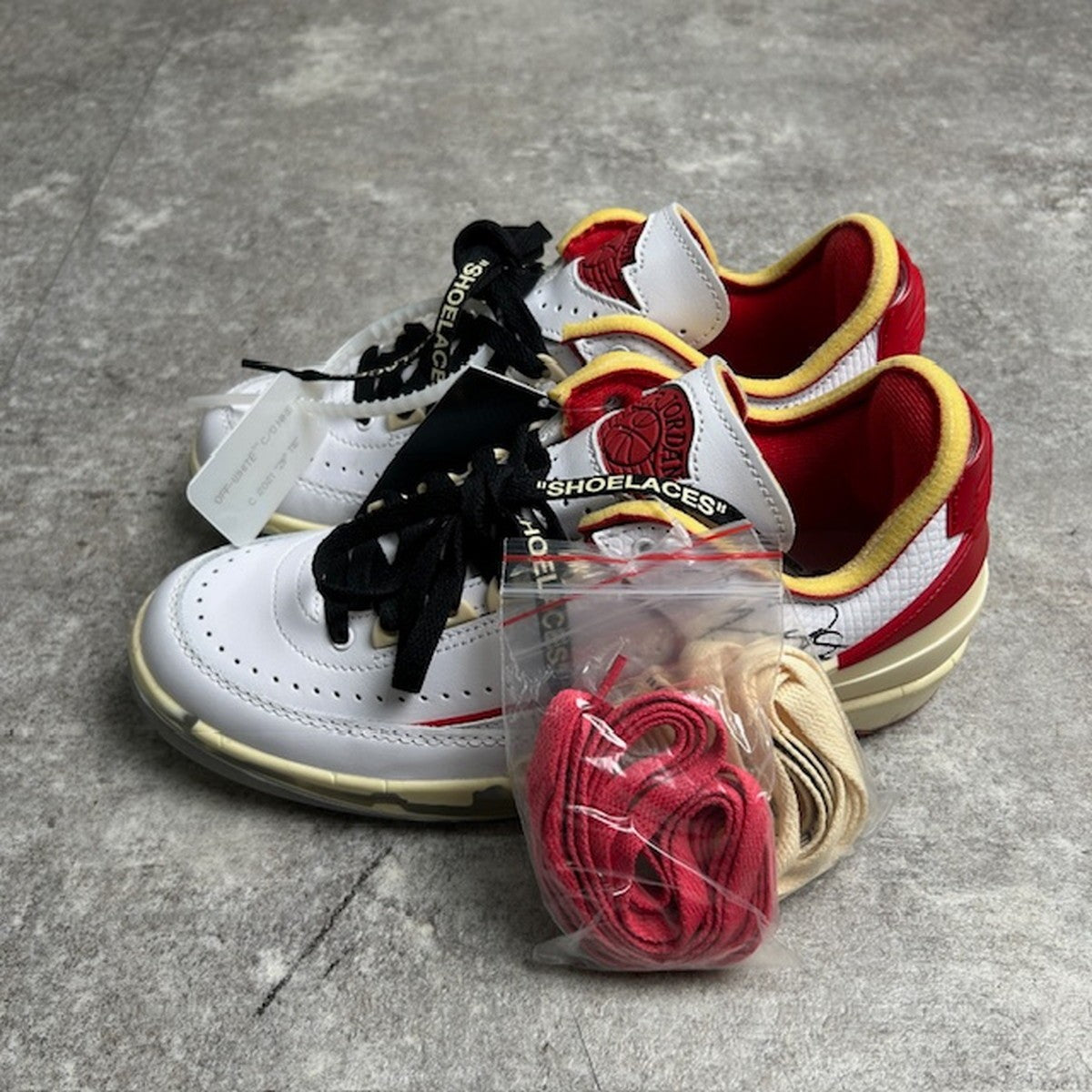 NIKE Off-White Air Jordan 2 Low Top Sneakers White Size 25.0
