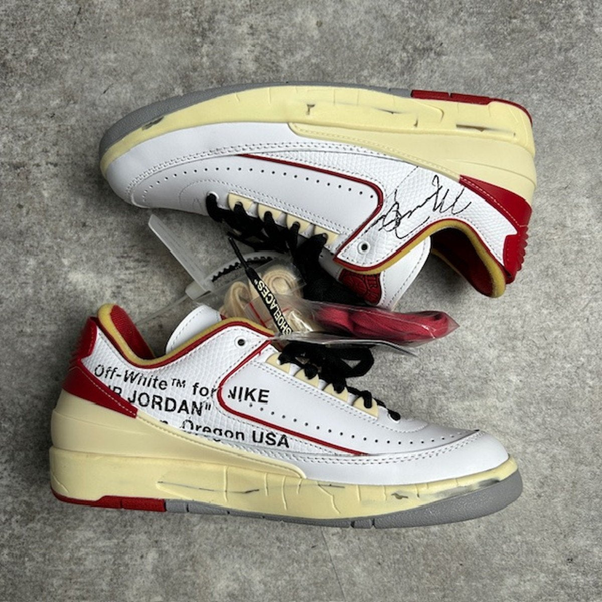 NIKE Off-White Air Jordan 2 Low Top Sneakers White Size 25.0