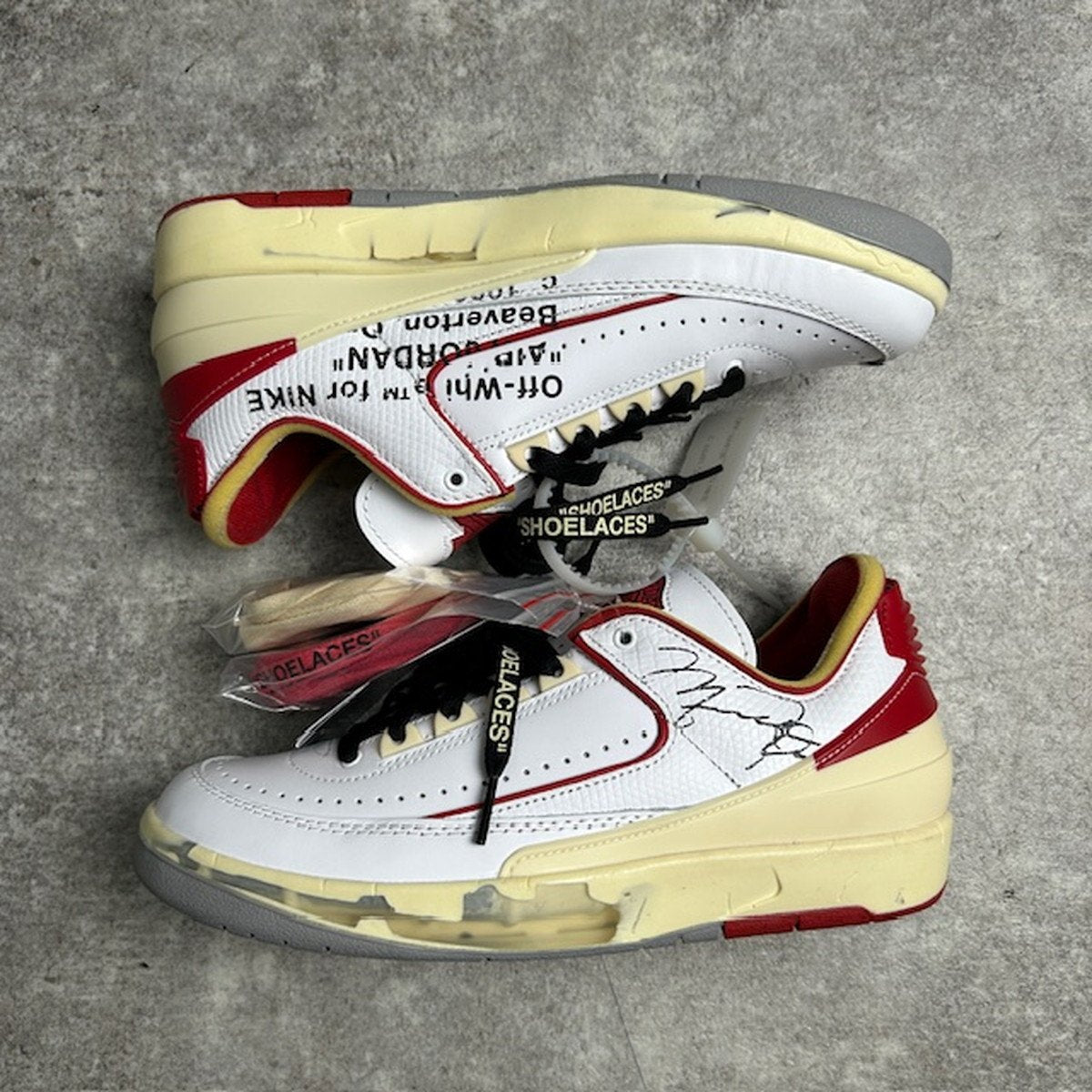 NIKE Off-White Air Jordan 2 Low Top Sneakers White Size 25.0