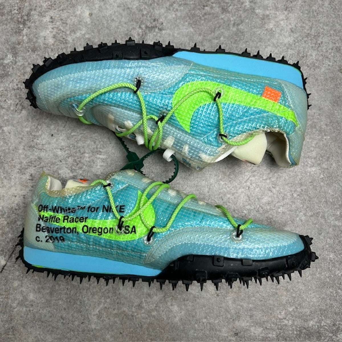 NIKE x OFF-WHITE Waffle Racer Sneakers Blue Size 28.5