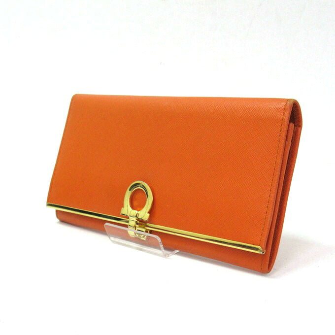 Salvatore Ferragamo Gancini Wallet Orange Size ONE SIZE