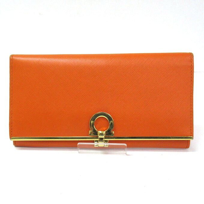 Salvatore Ferragamo Gancini Wallet Orange Size ONE SIZE