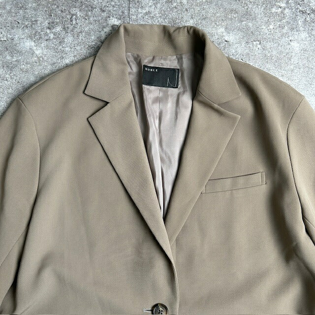 NOBLE Polyester Tailored Blazer Beige Size 38
