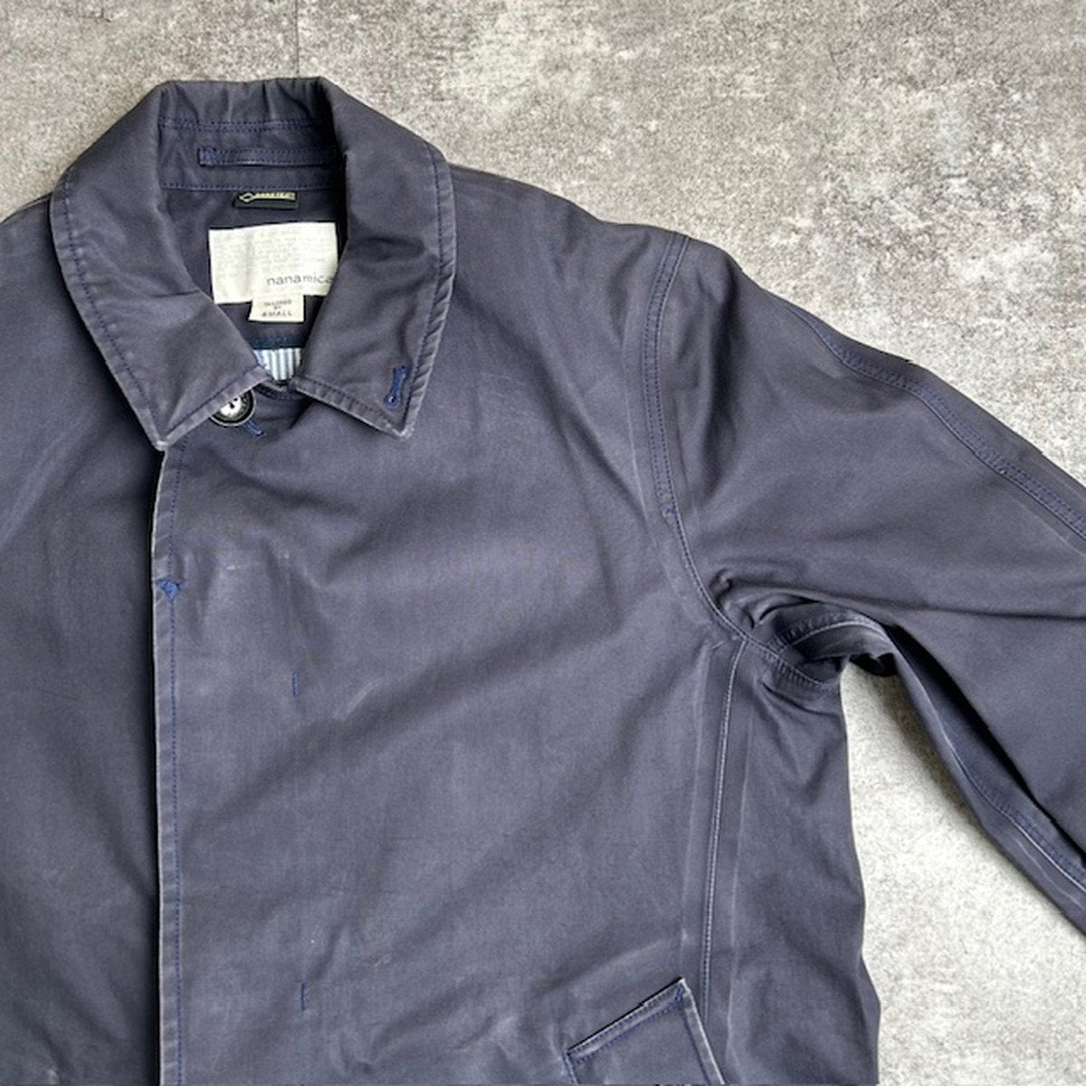 nanamica Navy GORE-TEX Balmacan Coat Made in Japan Size S
