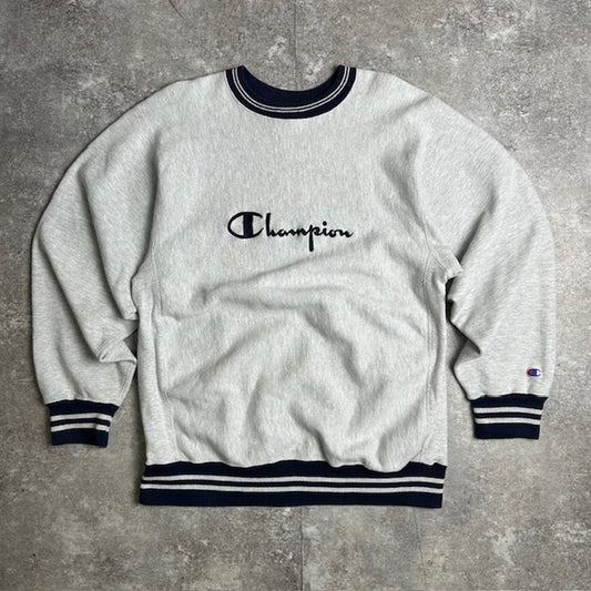 Champion 90s Gray Reverse Weave Logo Sweatshirt Size XL