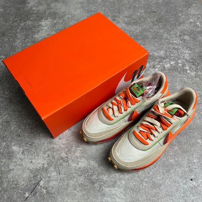 NIKE CLOT x sacai LD Waffle Orange Blaze Sneakers Size 26cm