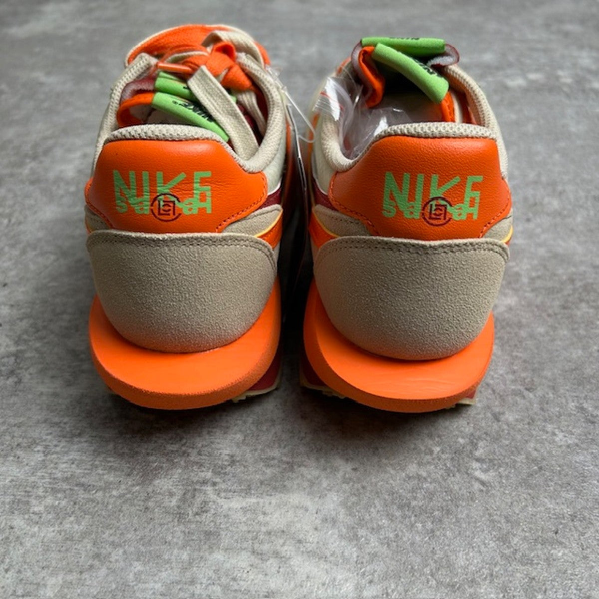 NIKE CLOT x sacai LD Waffle Orange Blaze Sneakers Size 26cm