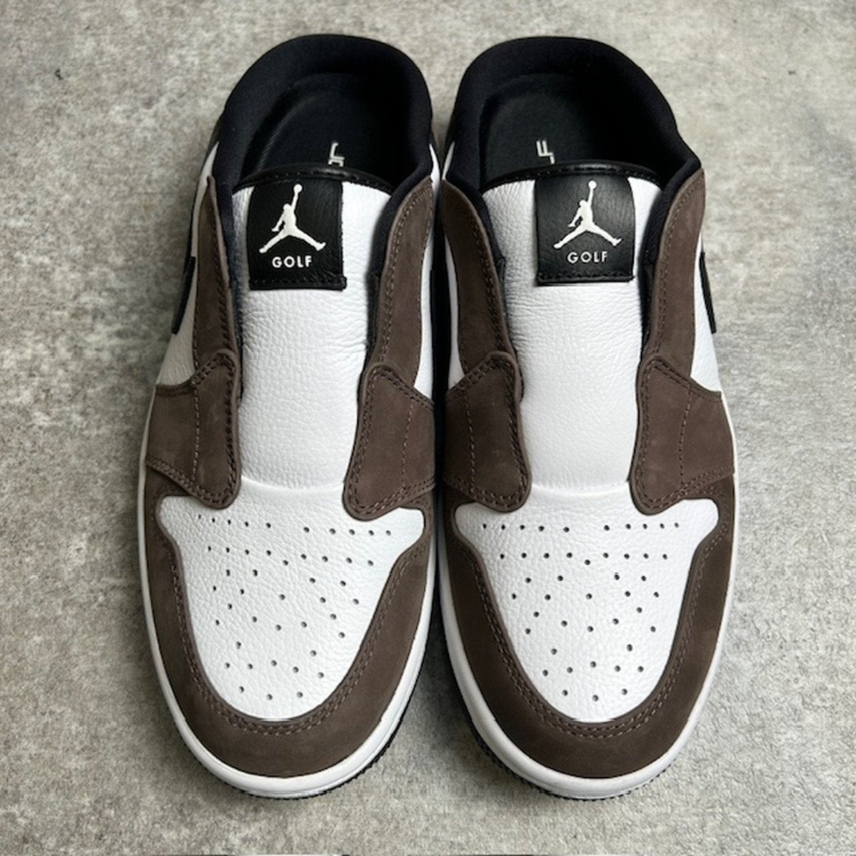 NIKE GOLF AIR JORDAN MULE Brown/White Sandals Size 26.5