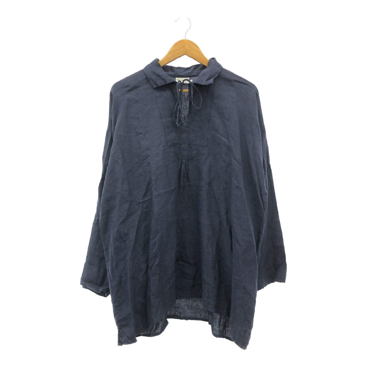 DOU BOCHI Eric Bergere Corded Linen Shirt Navy Size L