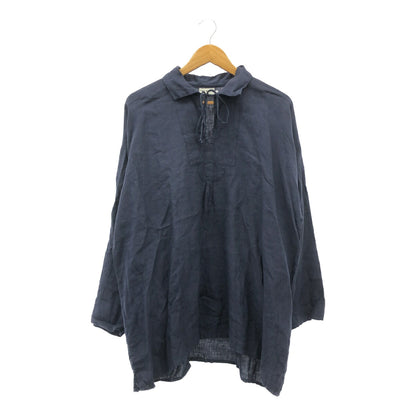DOU BOCHI Eric Bergere Corded Linen Shirt Navy Size L
