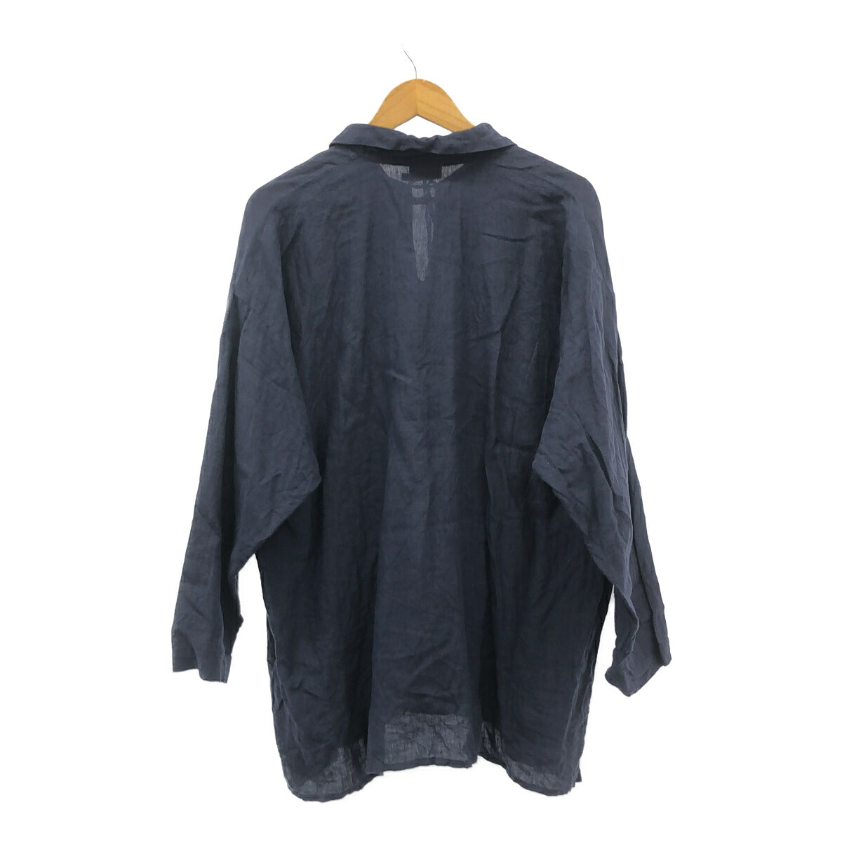 DOU BOCHI Eric Bergere Corded Linen Shirt Navy Size L