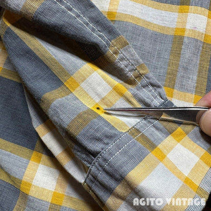 SPORTOP 50s Cotton Check Open Collar Shirt Multi Size M