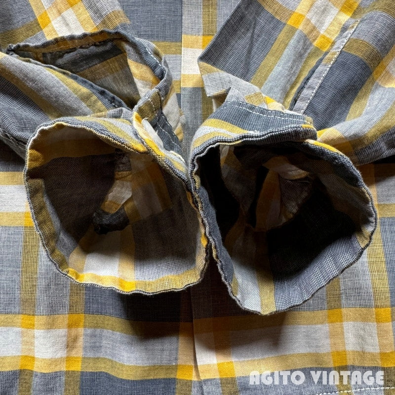 SPORTOP 50s Cotton Check Open Collar Shirt Multi Size M
