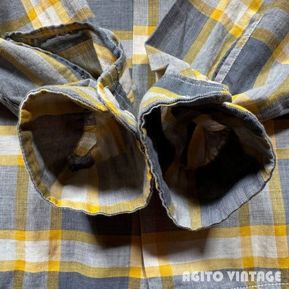 SPORTOP 50s Cotton Check Open Collar Shirt Multi Size M
