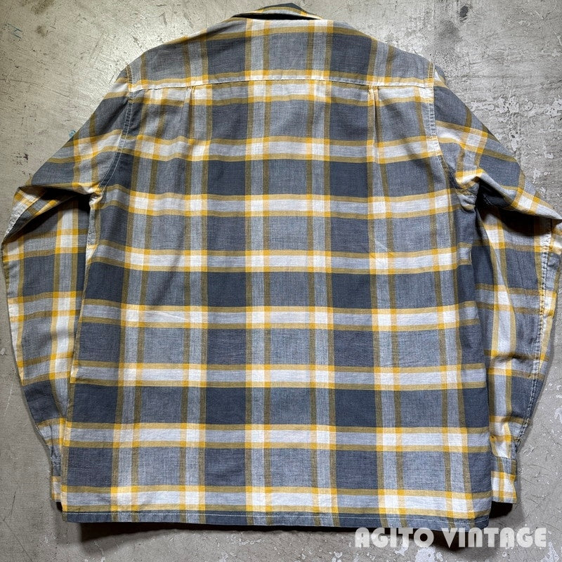 SPORTOP 50s Cotton Check Open Collar Shirt Multi Size M