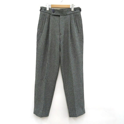 Needles Tucked Poly Houndstooth Trousers Gray Size S