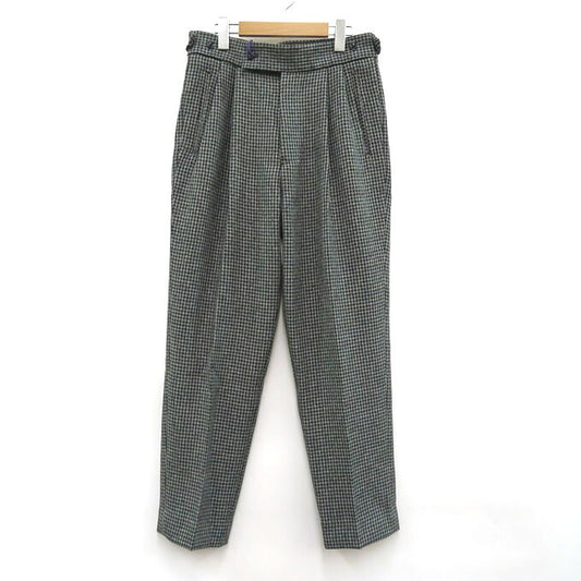 Needles Tucked Poly Houndstooth Trousers Gray Size S