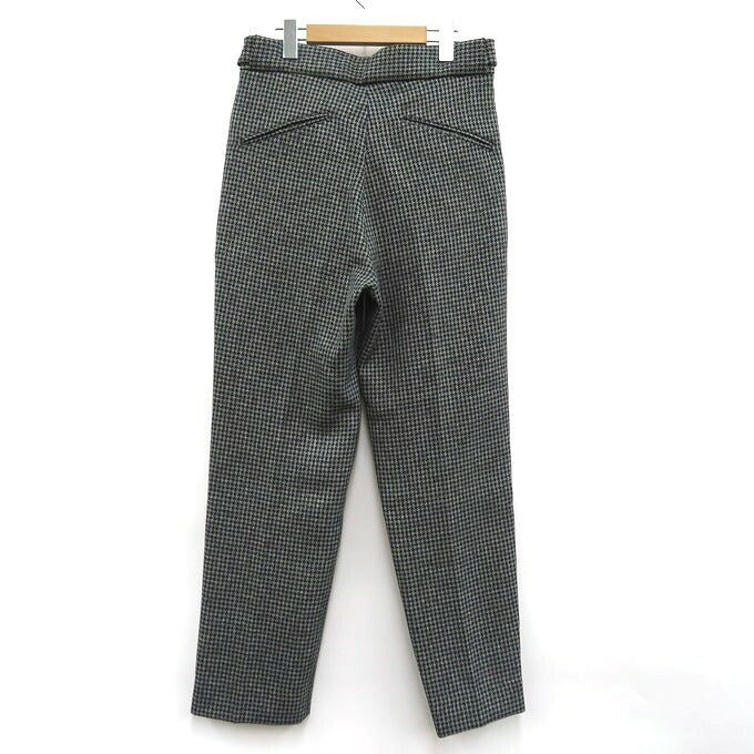 Needles Tucked Poly Houndstooth Trousers Gray Size S