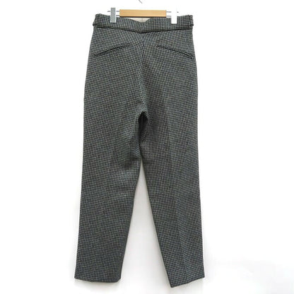 Needles Tucked Poly Houndstooth Trousers Gray Size S