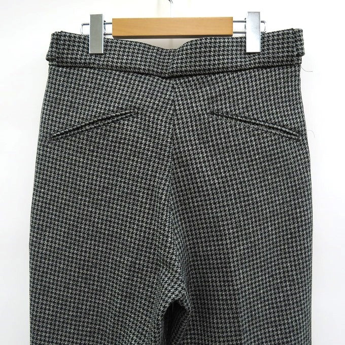 Needles Tucked Poly Houndstooth Trousers Gray Size S