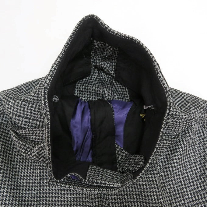 Needles Tucked Poly Houndstooth Trousers Gray Size S