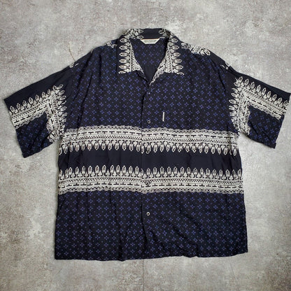 Vintage COOTIE Rayon Open Collar Patterned Shirt Size M