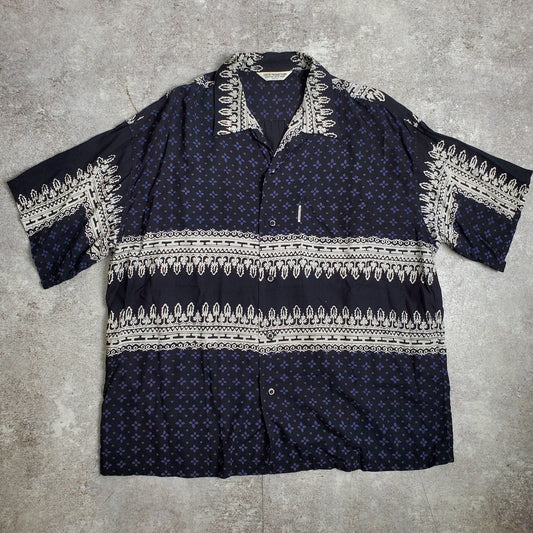 Vintage COOTIE Rayon Open Collar Patterned Shirt Size M