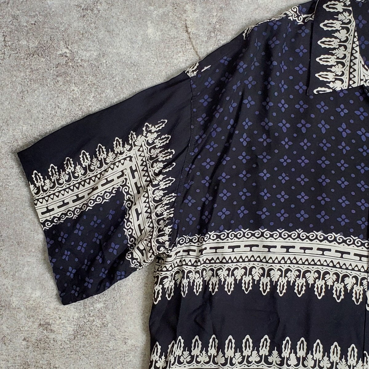 Vintage COOTIE Rayon Open Collar Patterned Shirt Size M