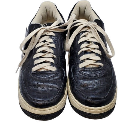 NIKE HTM2 Air Force 1 Low Crocodile Black Sneakers Size 9