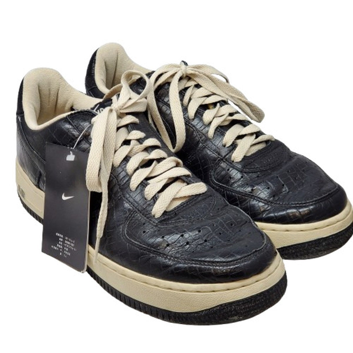 NIKE HTM2 Air Force 1 Low Crocodile Black Sneakers Size 9