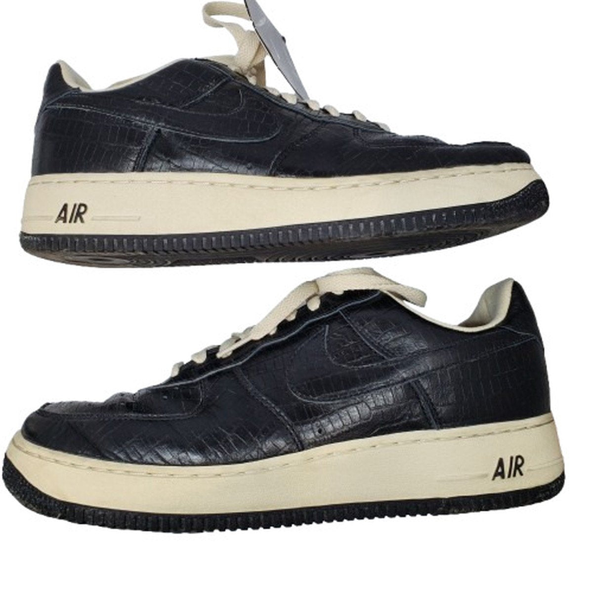NIKE HTM2 Air Force 1 Low Crocodile Black Sneakers Size 9
