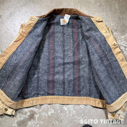 Carhartt 90s Brown Duck Blanket Lined Trucker Size XXL