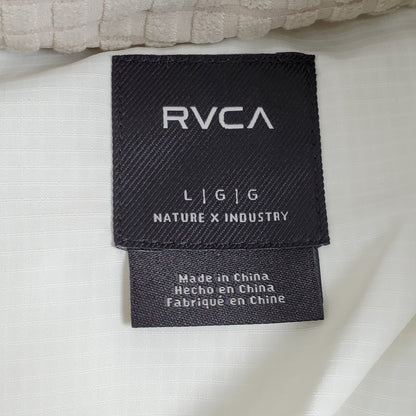 RVCA White Back Logo Detachable Hood Puffer Jacket Size L
