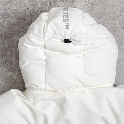 RVCA White Back Logo Detachable Hood Puffer Jacket Size L