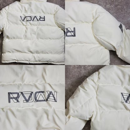RVCA White Back Logo Detachable Hood Puffer Jacket Size L