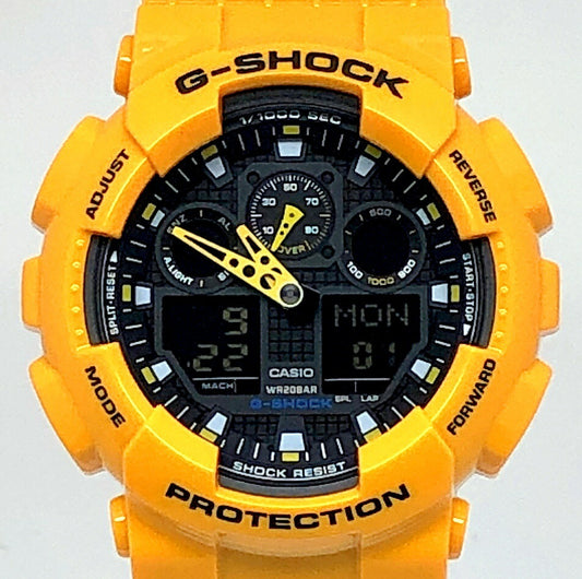 Casio G-SHOCK GA-100A-9A Big Case Ana-Digi Watch Yellow