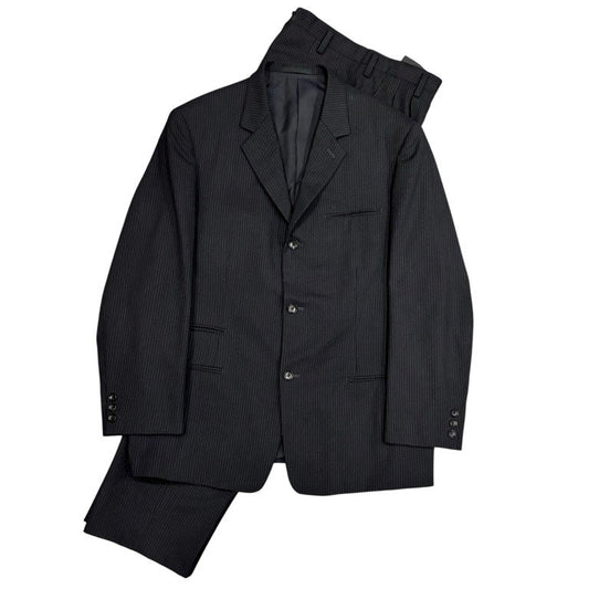 Vintage Y's for men Black Wool Stripe 3B Tailored Size 3