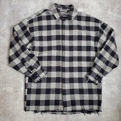Palm Angels 21AW Black Wool Check Shirt Jacket Size 50
