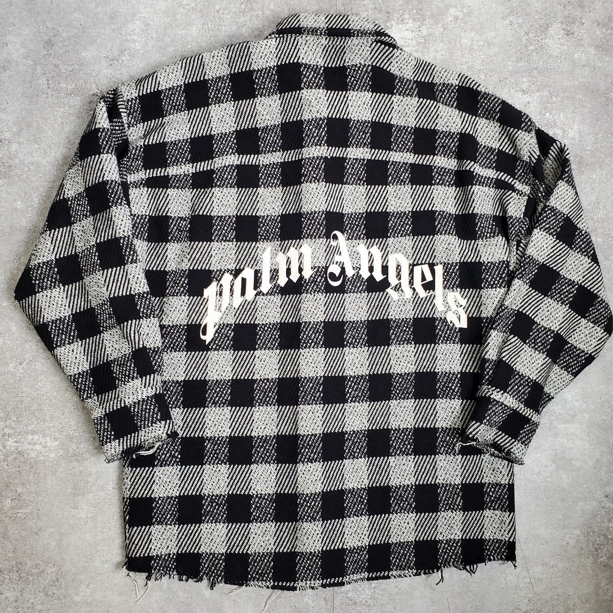 Palm Angels 21AW Black Wool Check Shirt Jacket Size 50