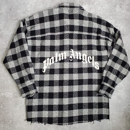 Palm Angels 21AW Black Wool Check Shirt Jacket Size 50