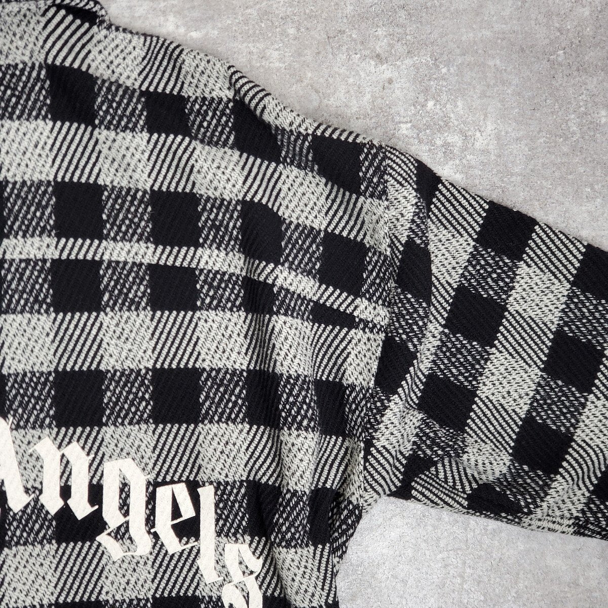 Palm Angels 21AW Black Wool Check Shirt Jacket Size 50