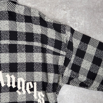 Palm Angels 21AW Black Wool Check Shirt Jacket Size 50