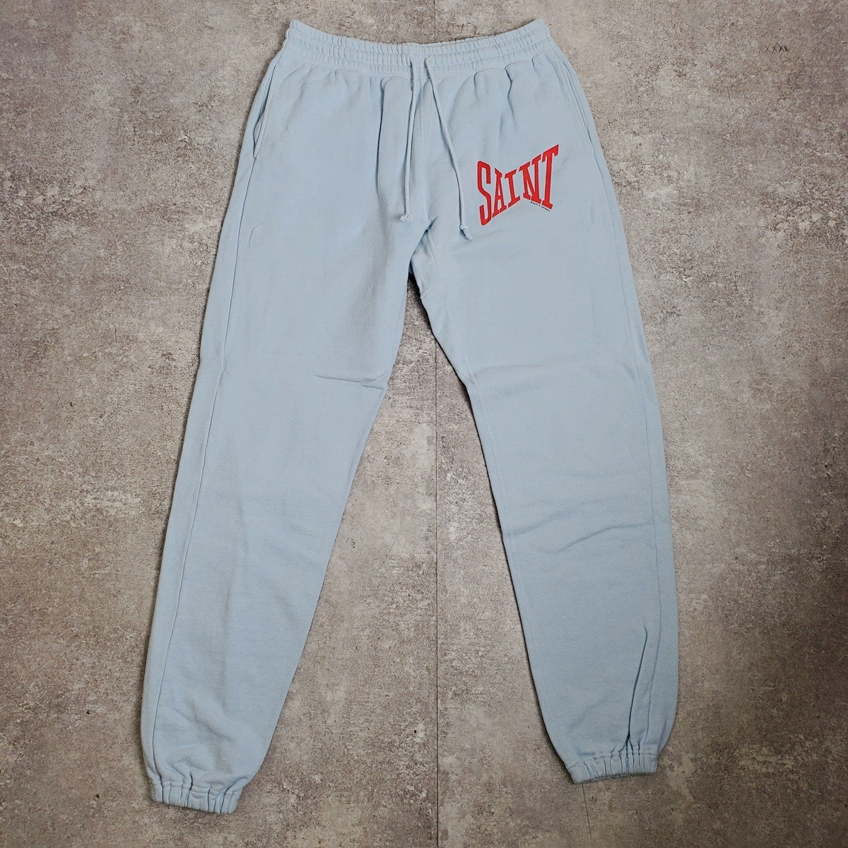 Saint Michael 22SS Logo Cotton Sweat Pants Light Blue Size L