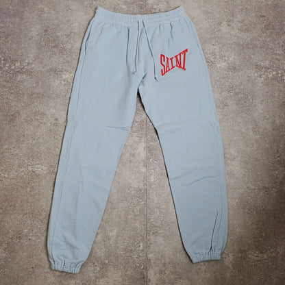 Saint Michael 22SS Logo Cotton Sweat Pants Light Blue Size L