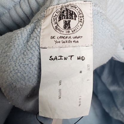 Saint Michael 22SS Logo Cotton Sweat Pants Light Blue Size L